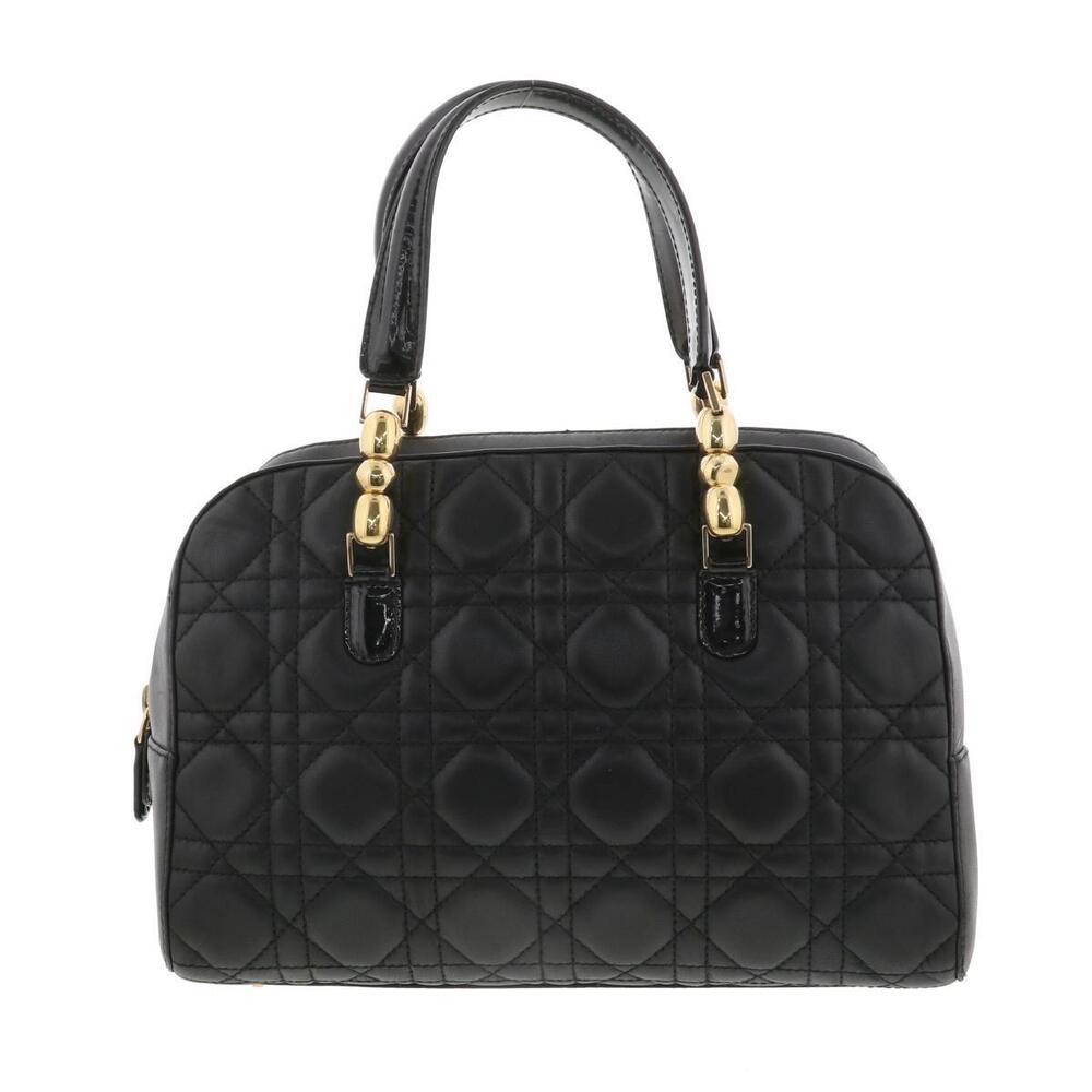 Christian Dior Leather Boston Bag Black